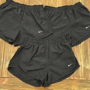 Bundle of 3 pairs of black Nike Dri-fit shorts. Women’s size small